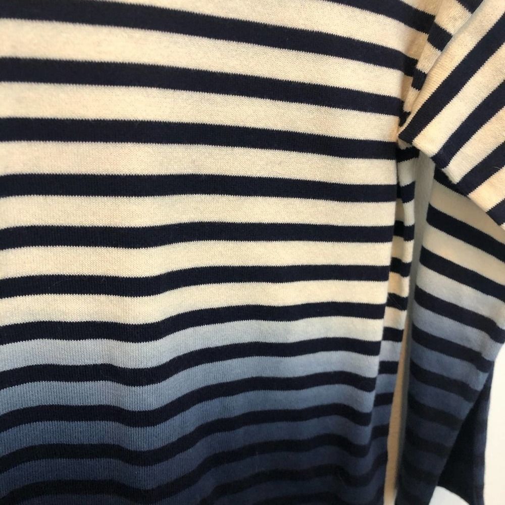 J. Crew Blue Ombré Striped Cotton Sweater Size XS - Picture 2 of 5